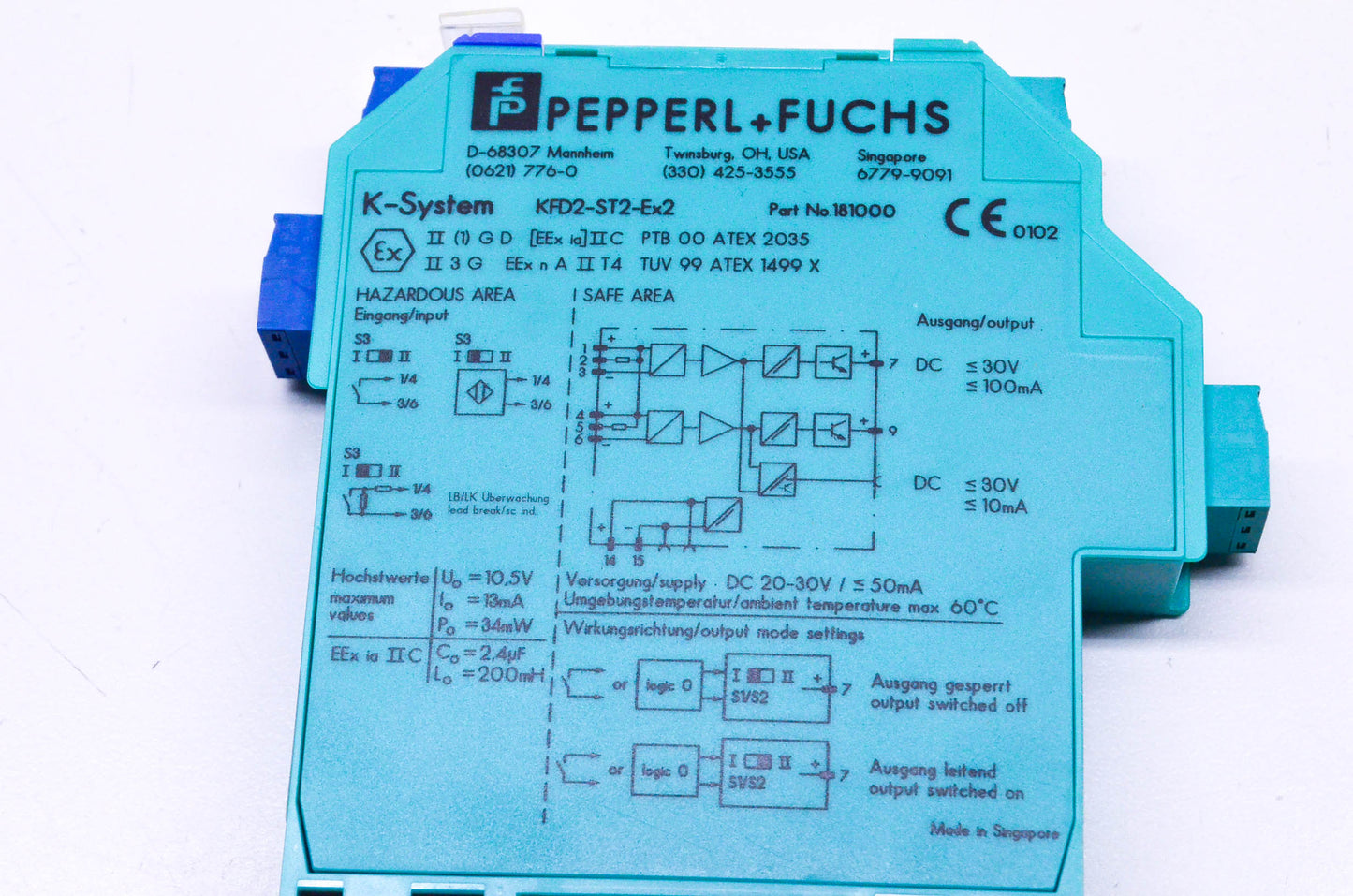 Pepperl+Fuchs KFD2-ST2-EX2, 181000 Switch Amplifier NOS