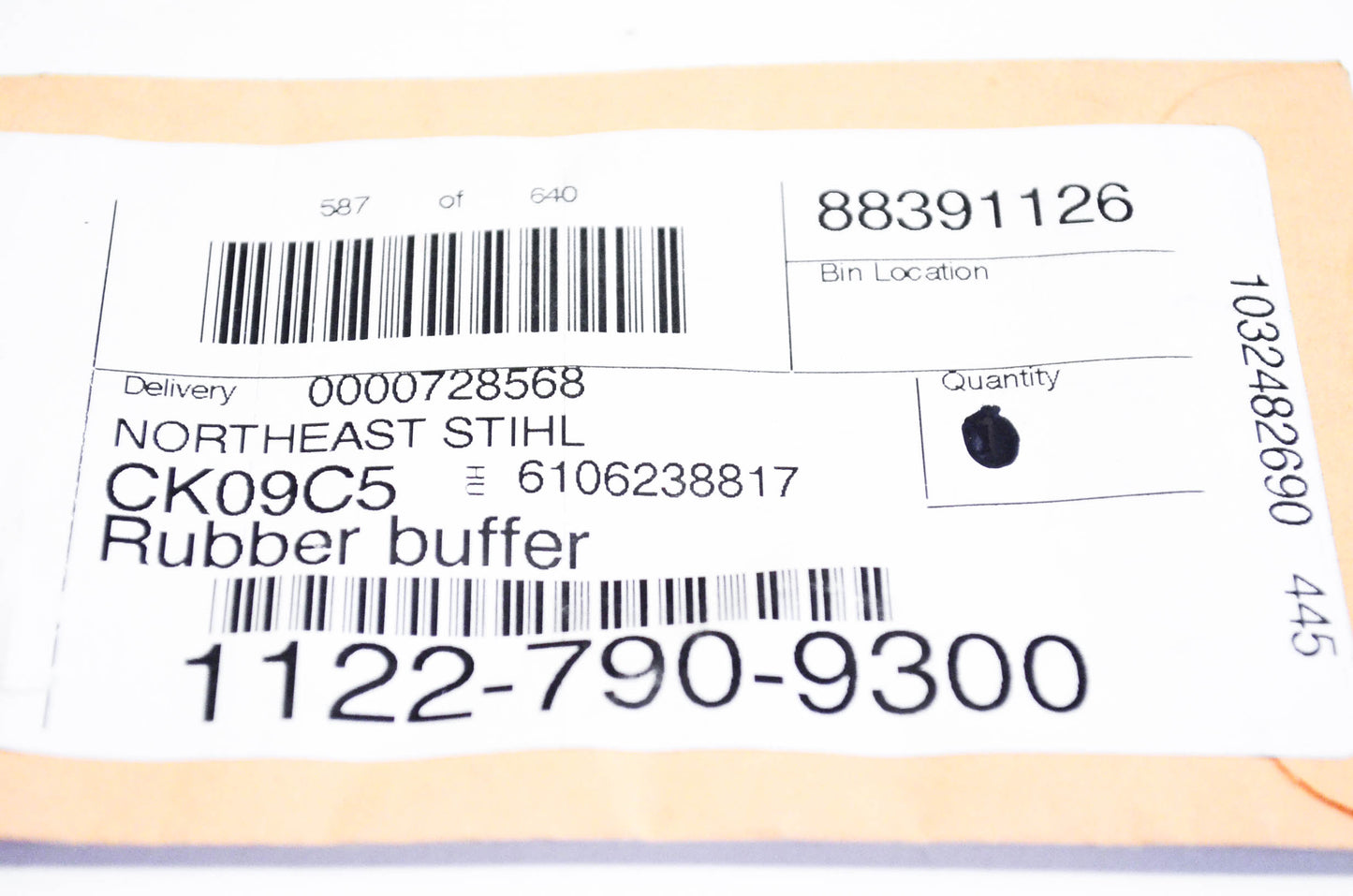 New OEM Stihl 1122-790-9300 Annular Rubber Buffer NOS