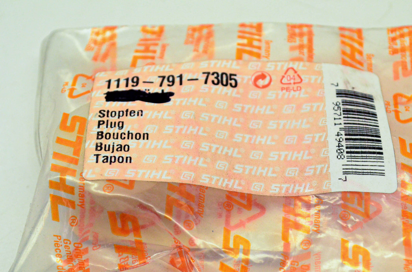New OEM Stihl 1119-791-7305 Chain Catcher Plug NOS
