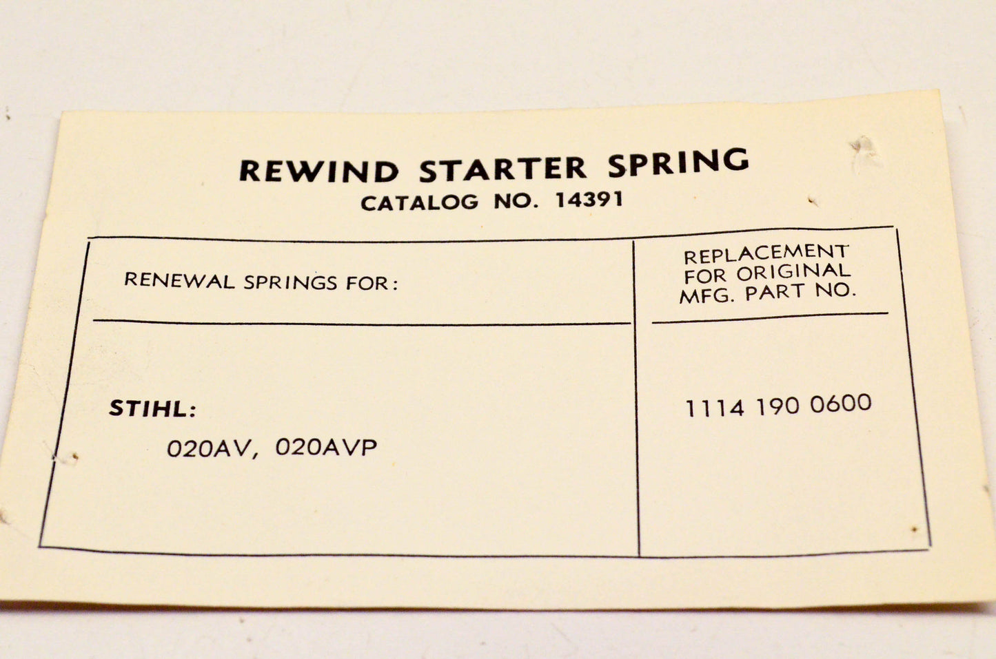 New OEM Stihl 1114-190-0600 Rewind Starter Spring NOS
