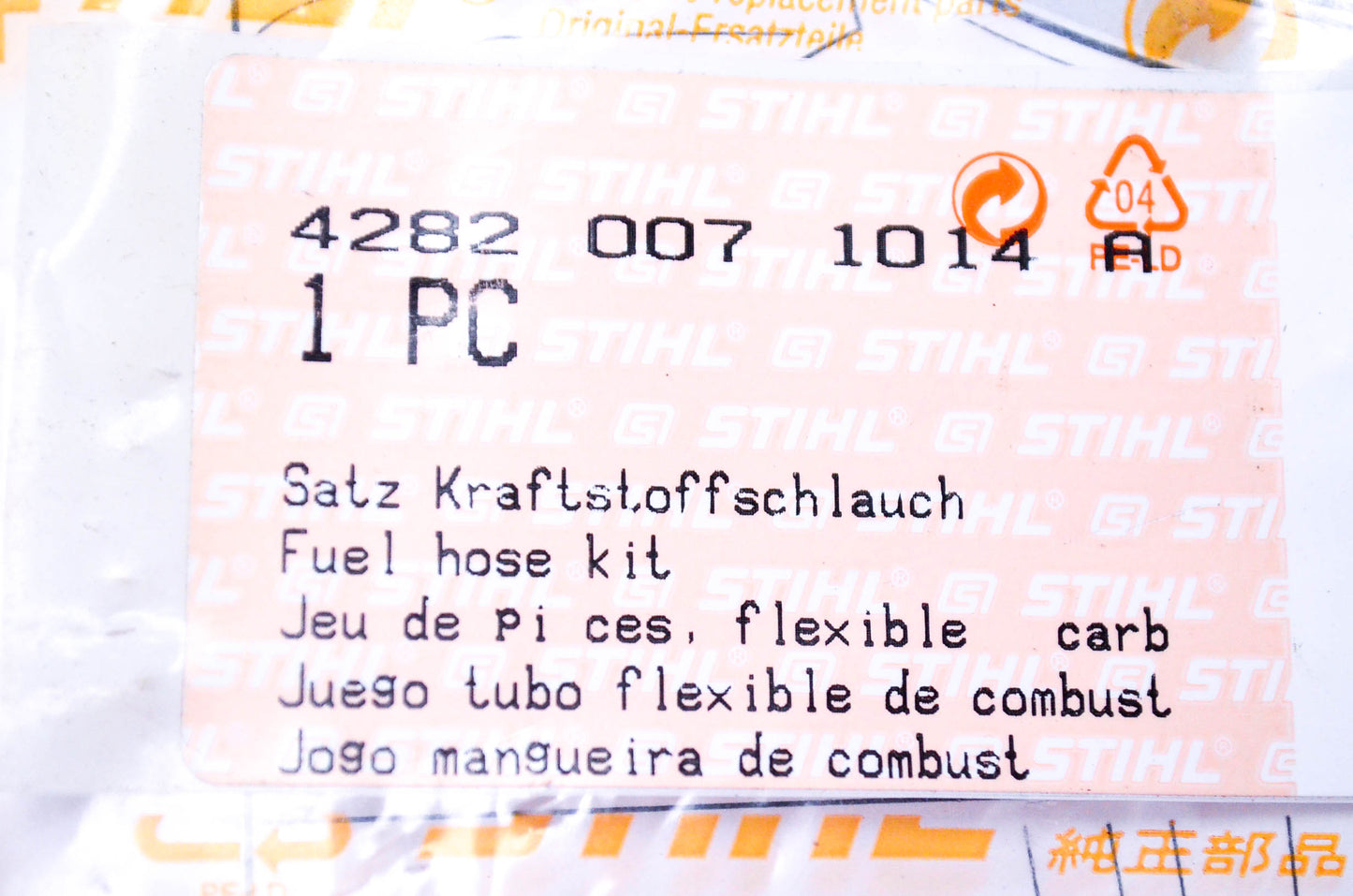 New OEM Stihl 4282-007-1014-A, L 014 R3, L 133 R1 Fuel Hose Kit NOS