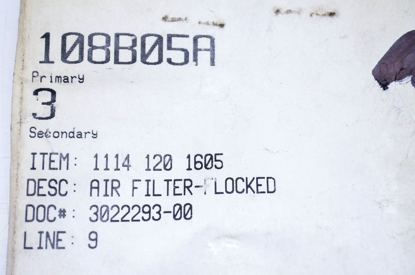 New OEM Stihl 1114-120-1605, 108B05A Air Filter Flocked NOS