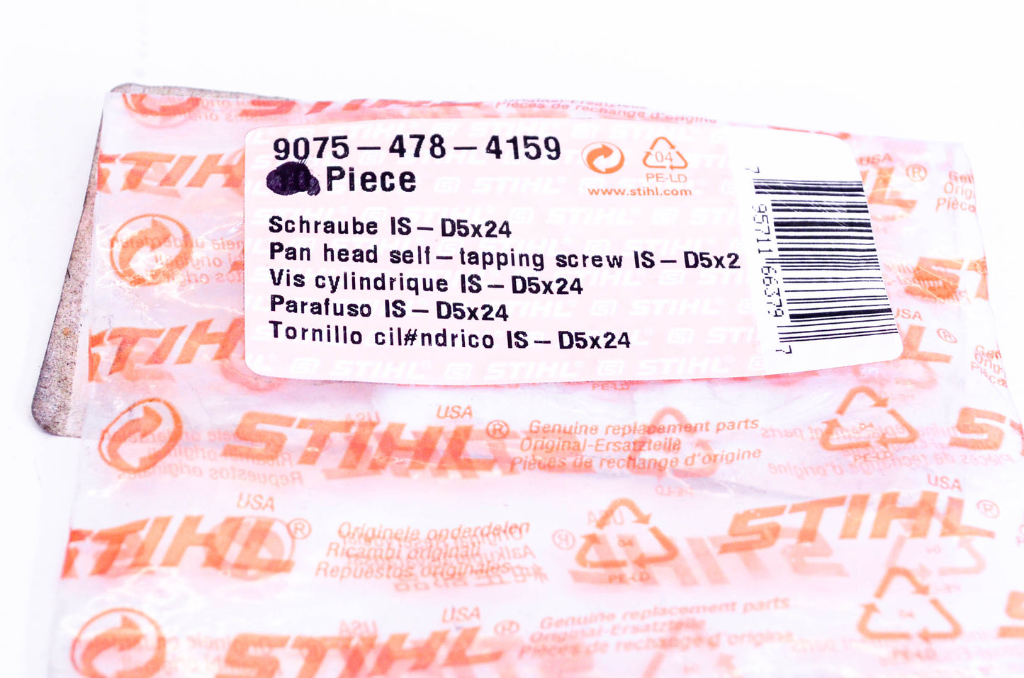 New OEM Stihl 9075-478-4159 Self Tapping Screw NOS
