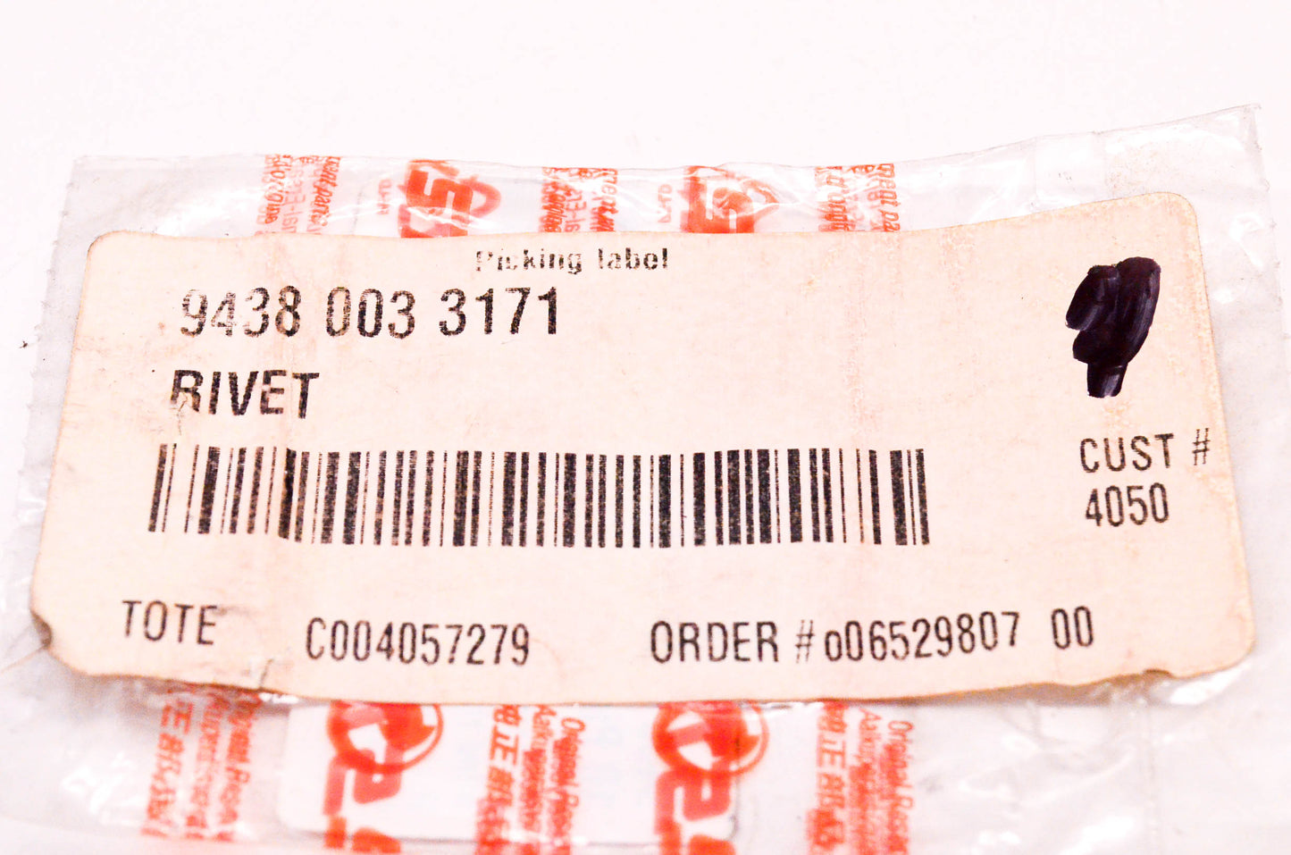 New OEM Stihl 9438-003-3171 Rivet NOS