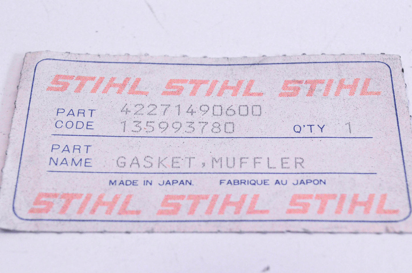 New OEM Stihl 4227-149-0600 Exhaust Gasket NOS