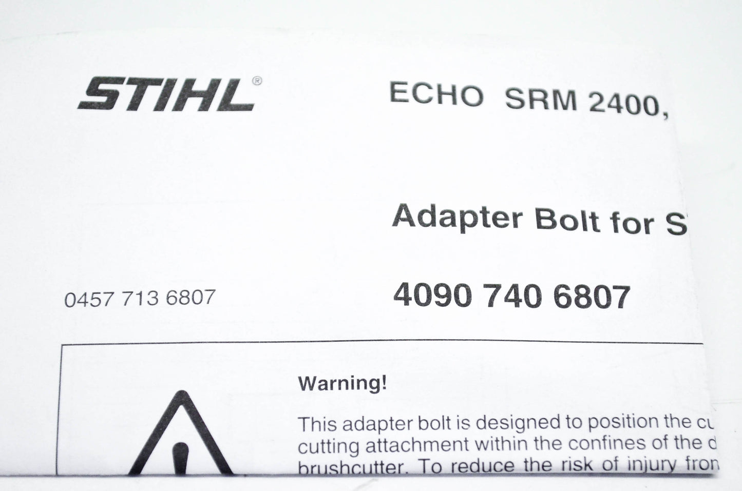 New OEM Stihl 4090-740-6807, 4090-713-6807, 6807 Adaptor Bolt NOS