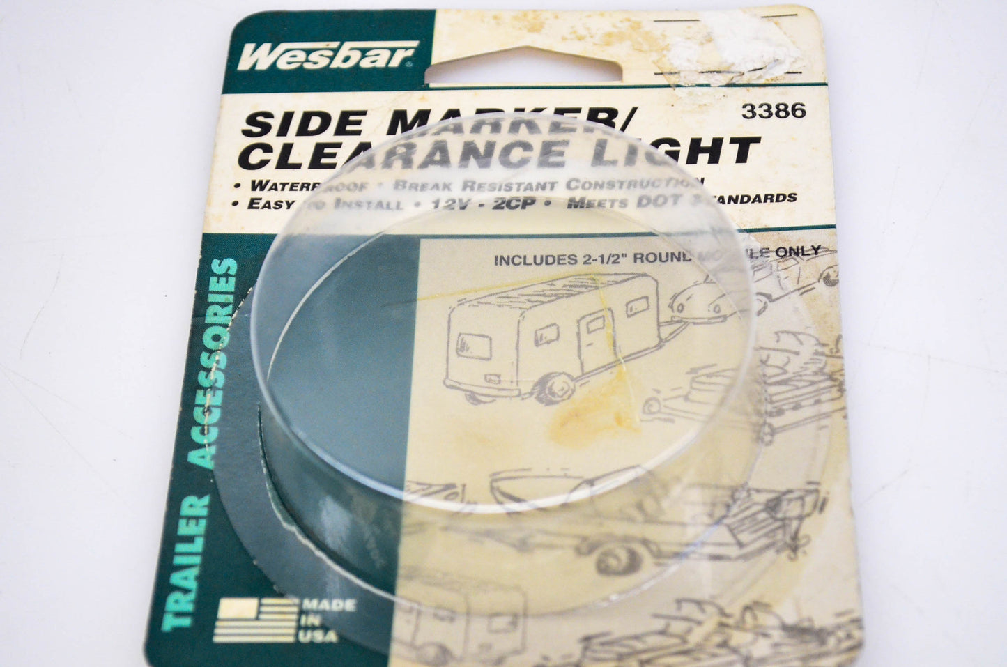 Wesbar 3386, 8281S MDL10, HR13 12V Side Marker Clearance Light Waterproof NOS