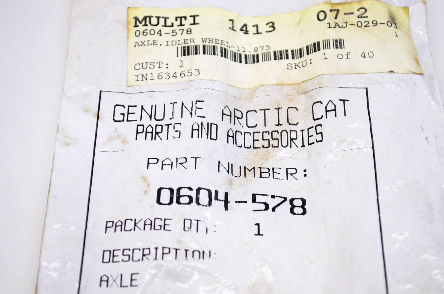 New OEM Arctic Cat 0604-578 Idler Wheel Axle 11.875 NOS