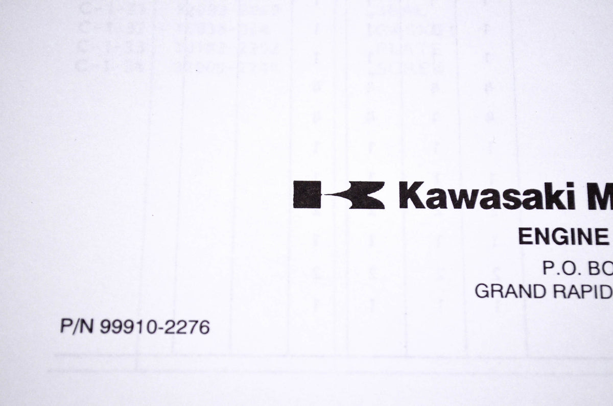 New OEM Kawasaki 99910-2276 FB460V-X Parts Catalog NOS