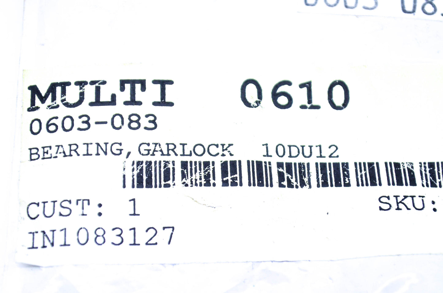 New OEM Arctic Cat 0603-083 Garlock Bearing 10DU12 NOS
