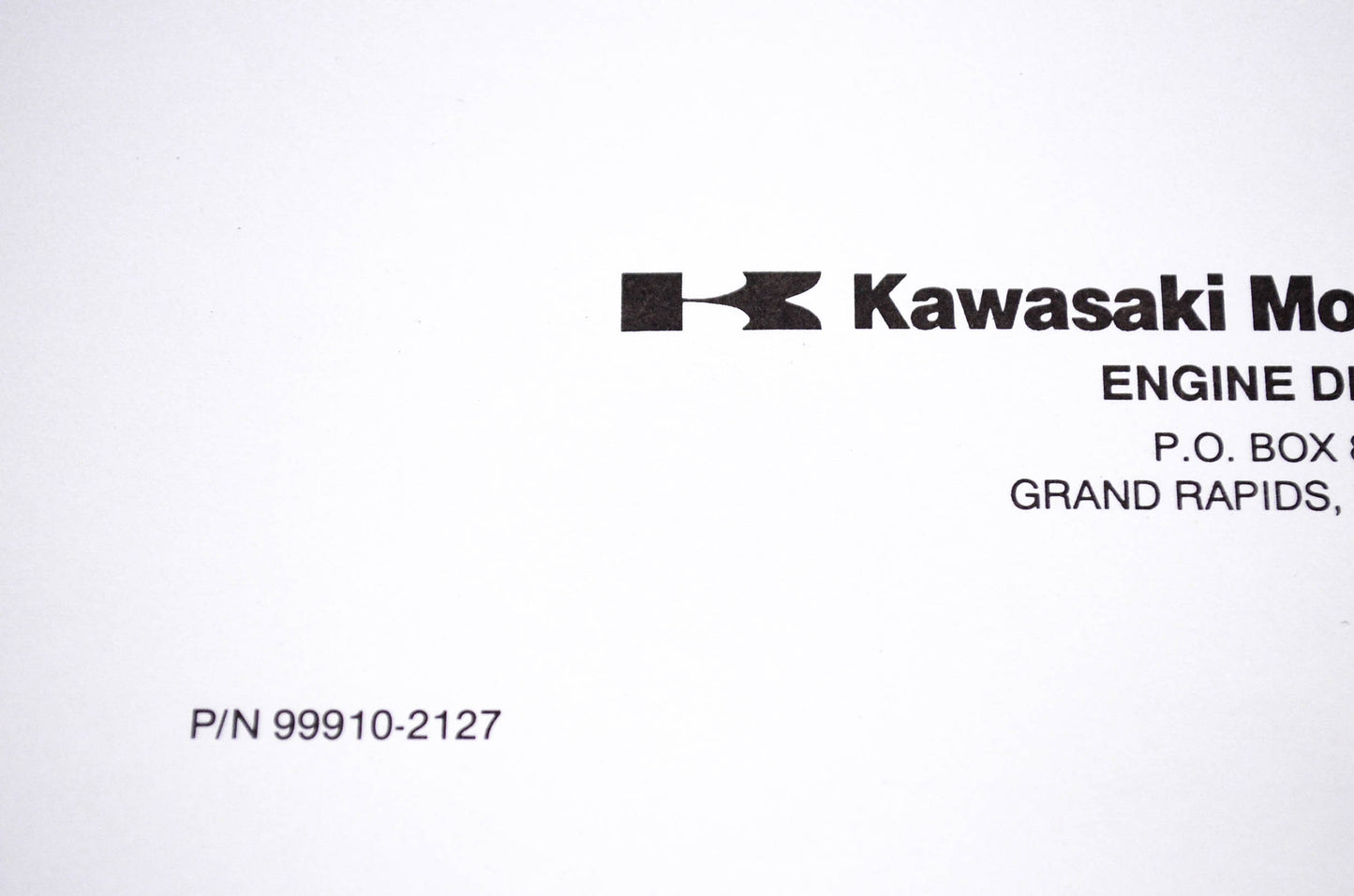 New OEM Kawasaki 99910-2127 FA130D-256X Parts Catalog NOS