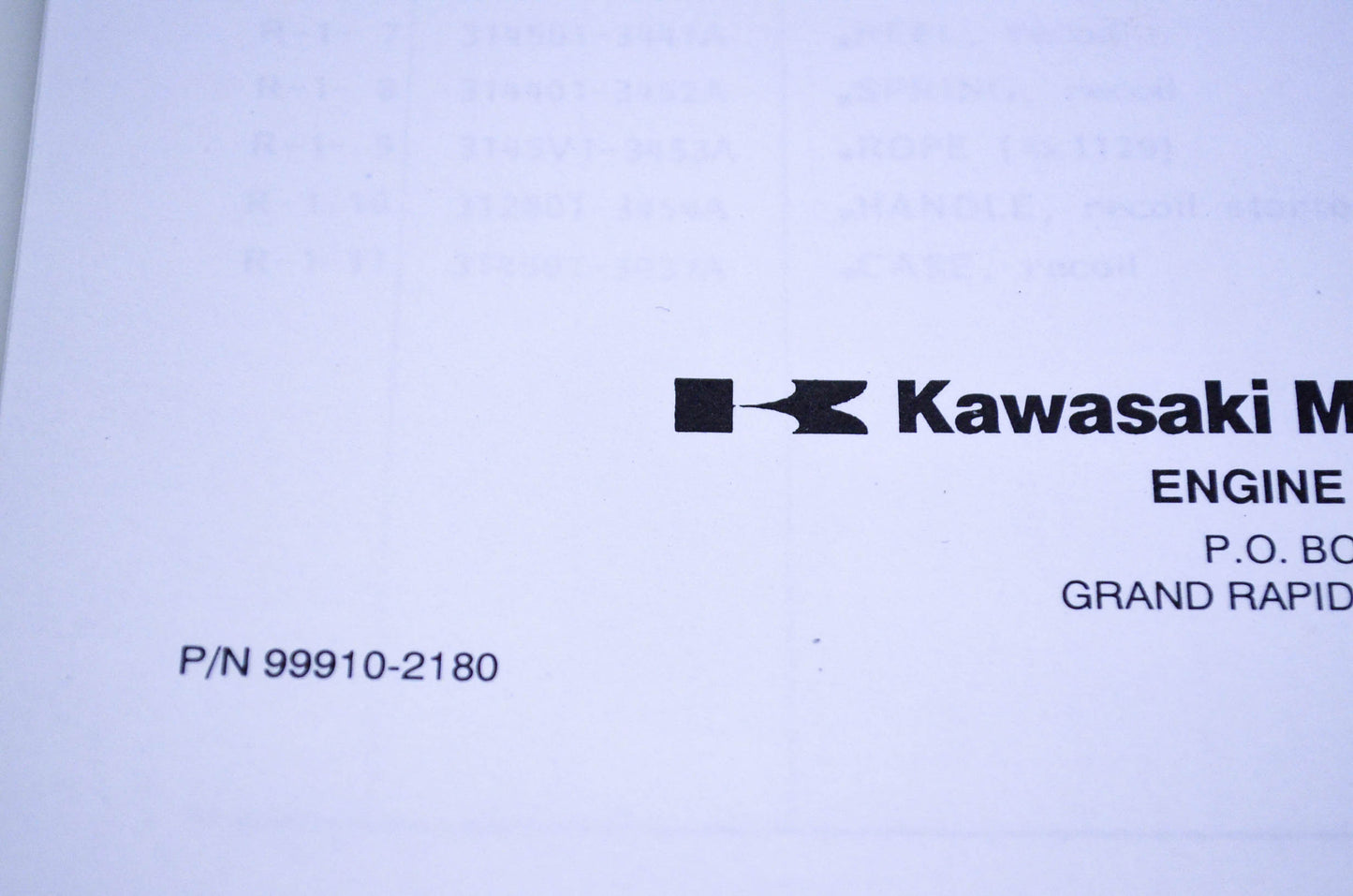 New OEM Kawasaki 99910-2180 FA76D-248 Parts Catalog NOS
