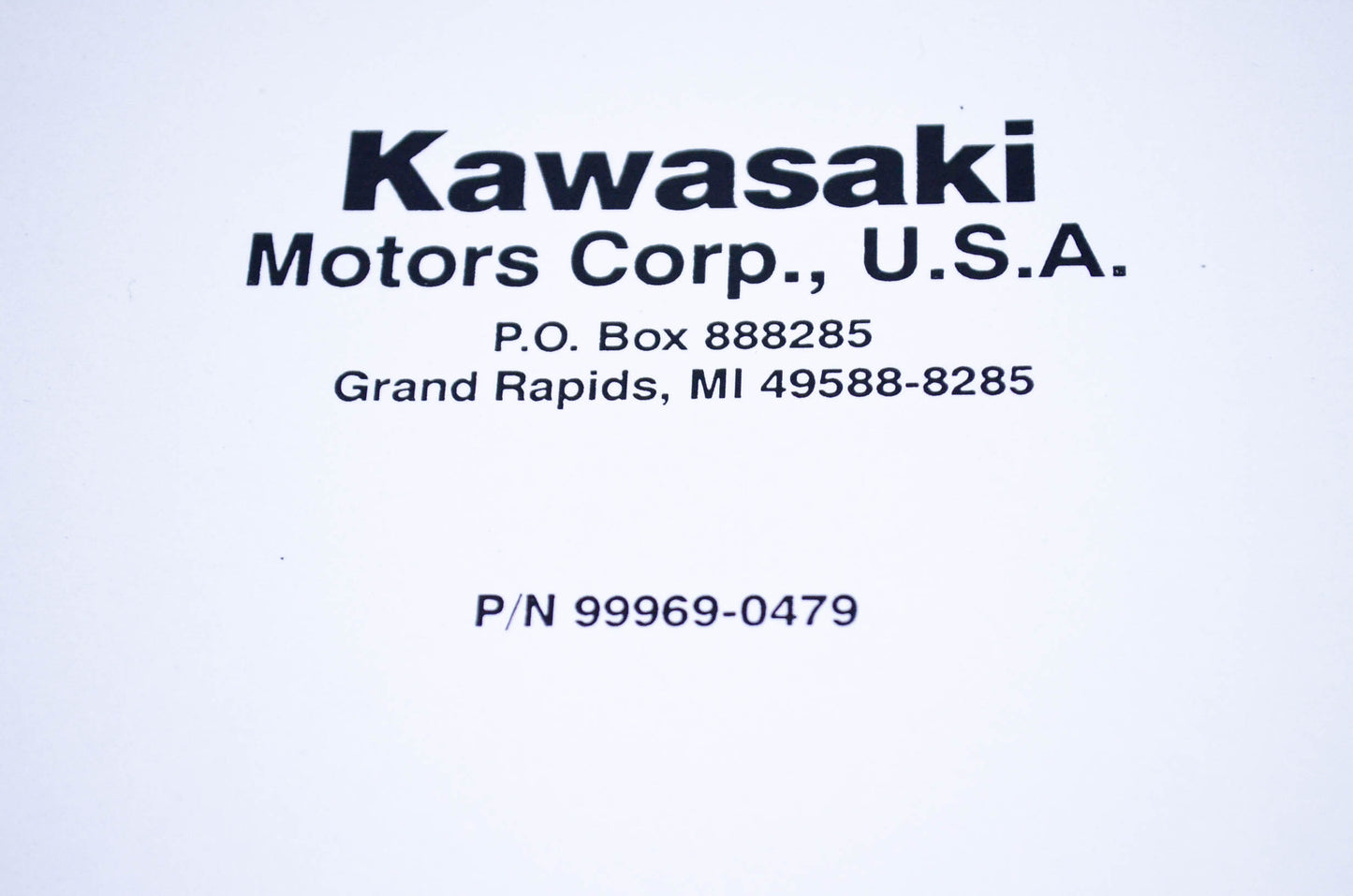 New OEM Kawasaki 99969-0479 Service Manual KT 43 NOS