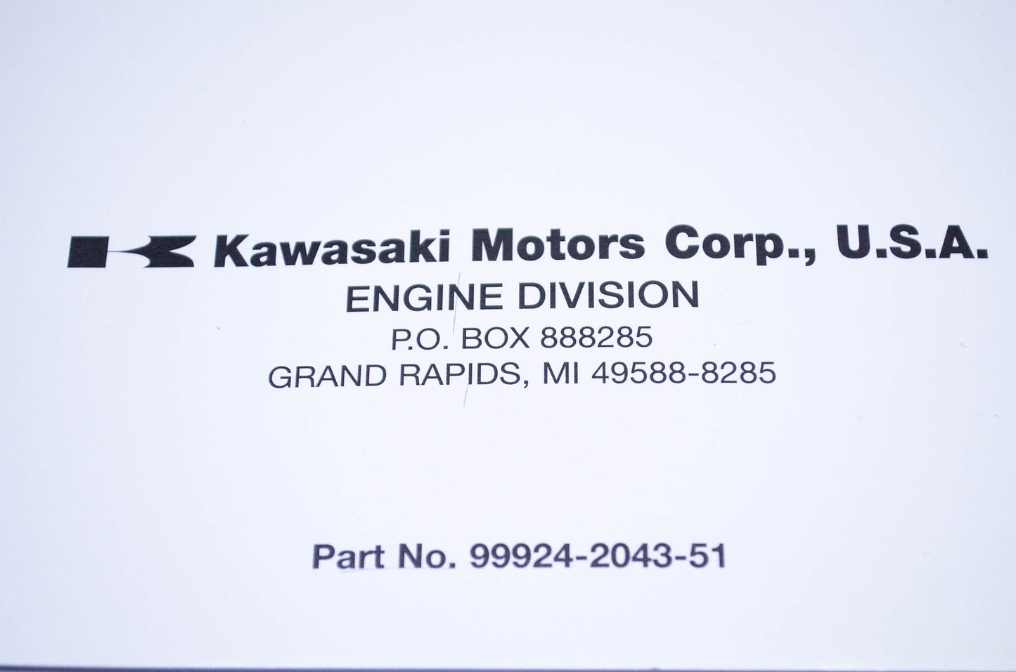 New OEM Kawasaki 99924-2043-51 Service Manual Supplement FD501D NOS