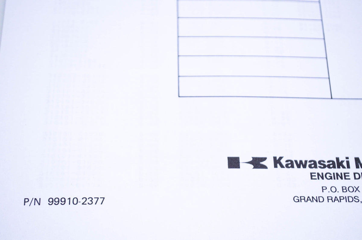 New OEM Kawasaki 99910-2377 Parts Catalog TG24D NOS