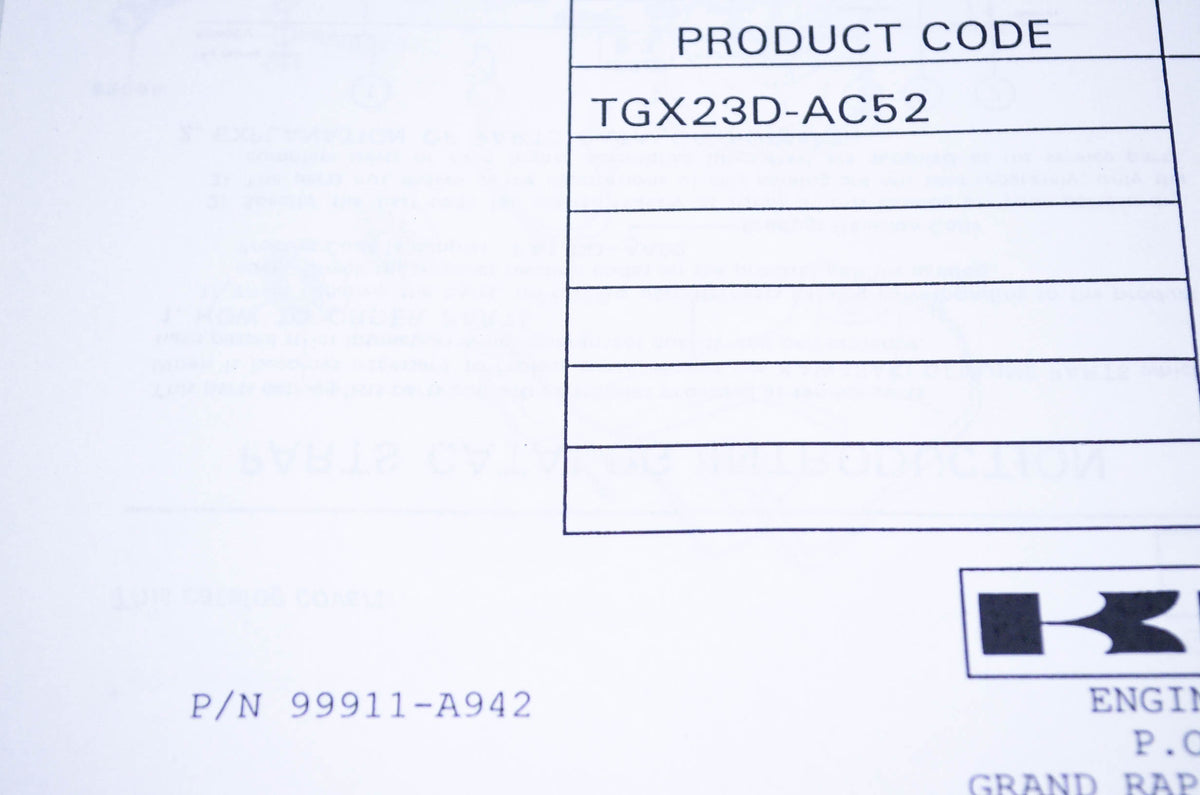 New OEM Kawasaki 99911-A942 Parts Catalog TGX23D NOS