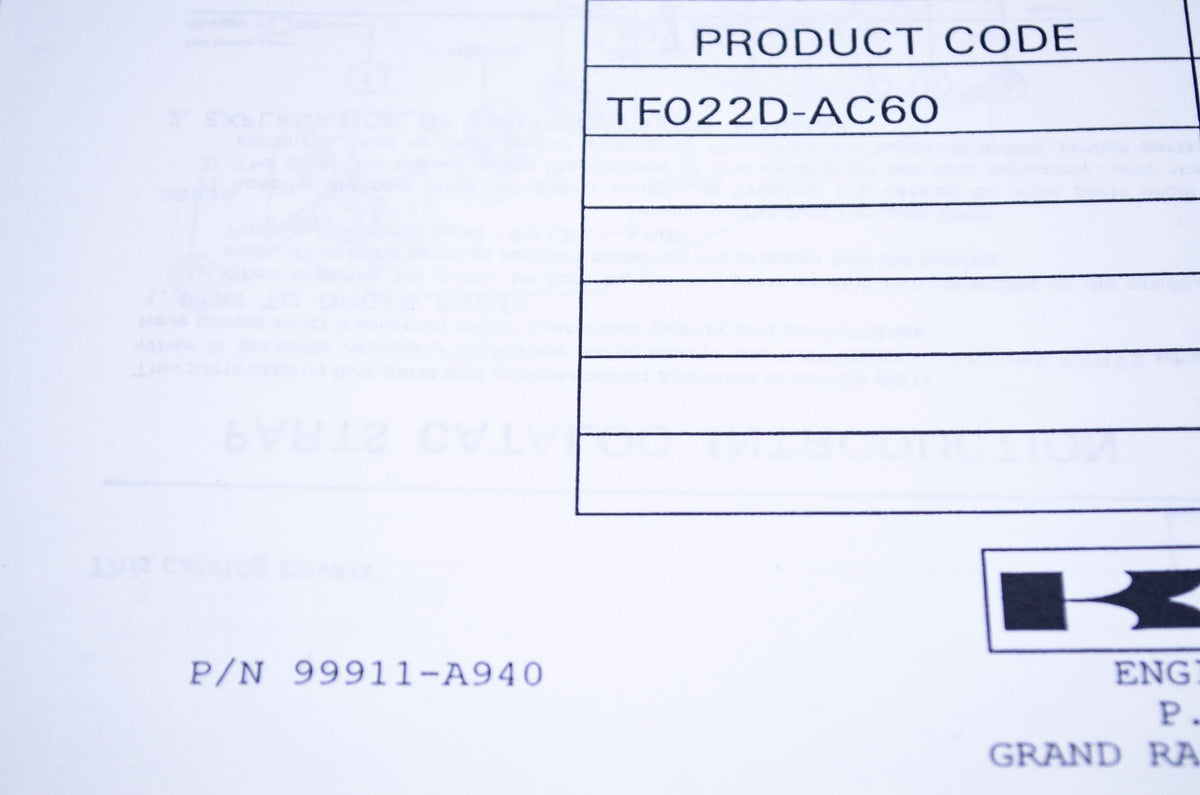 New OEM Kawasaki 99911-A940 Parts Catalog TF022D NOS