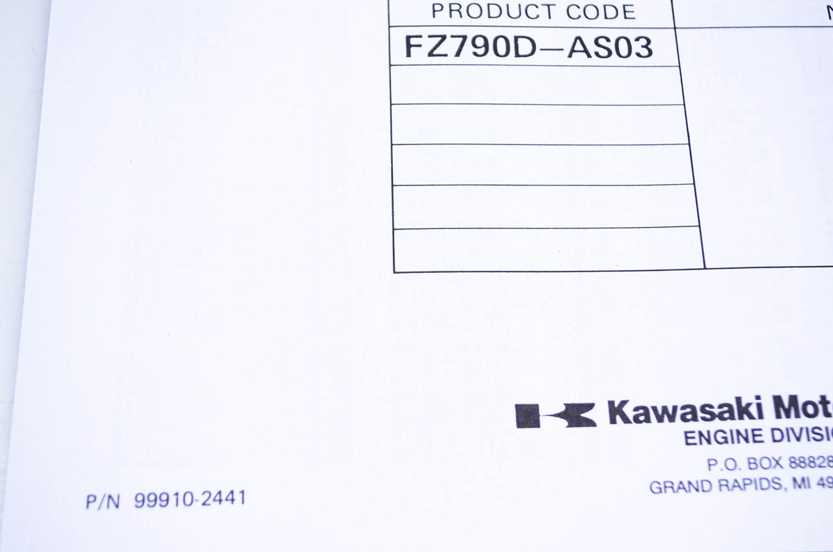 New OEM Kawasaki 99910-2441 Parts Catalog KF200DSX NOS