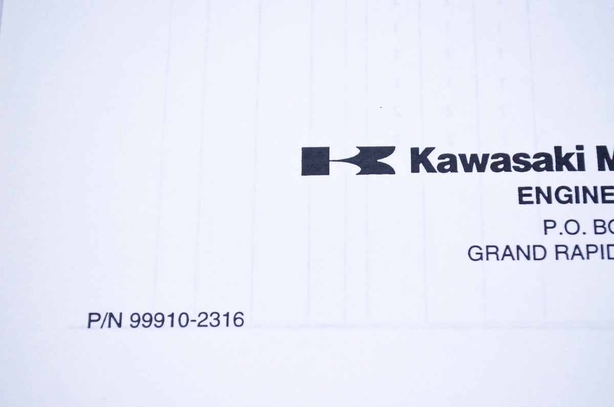 New OEM Kawasaki 99910-2316 Parts Catalog KF200DSX NOS