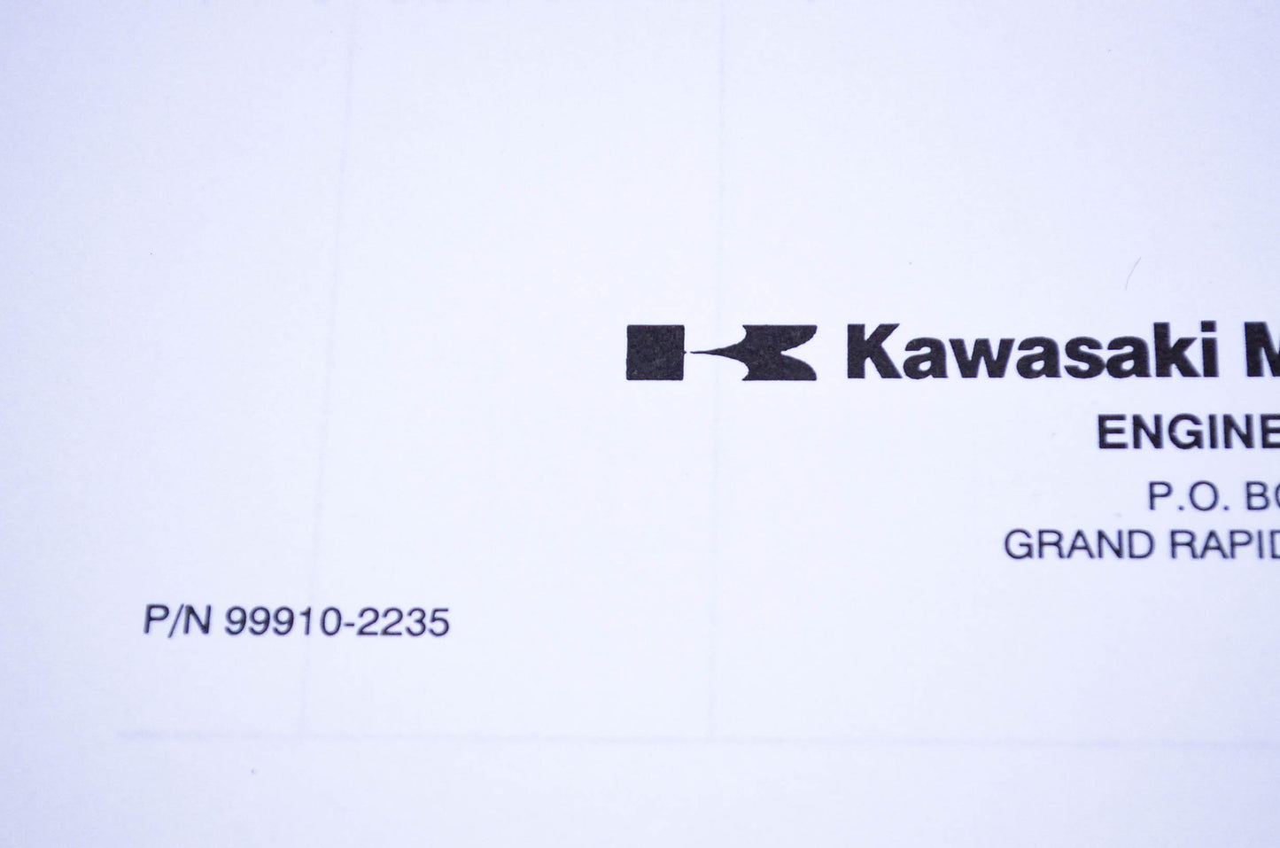 New OEM Kawasaki 99910-2235 Parts Catalog KF150G-SX NOS