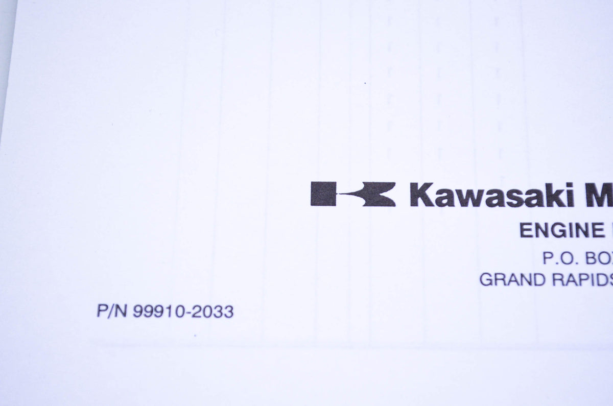 New OEM Kawasaki 99910-2033 Parts Catalog FZ98D-DS00 NOS