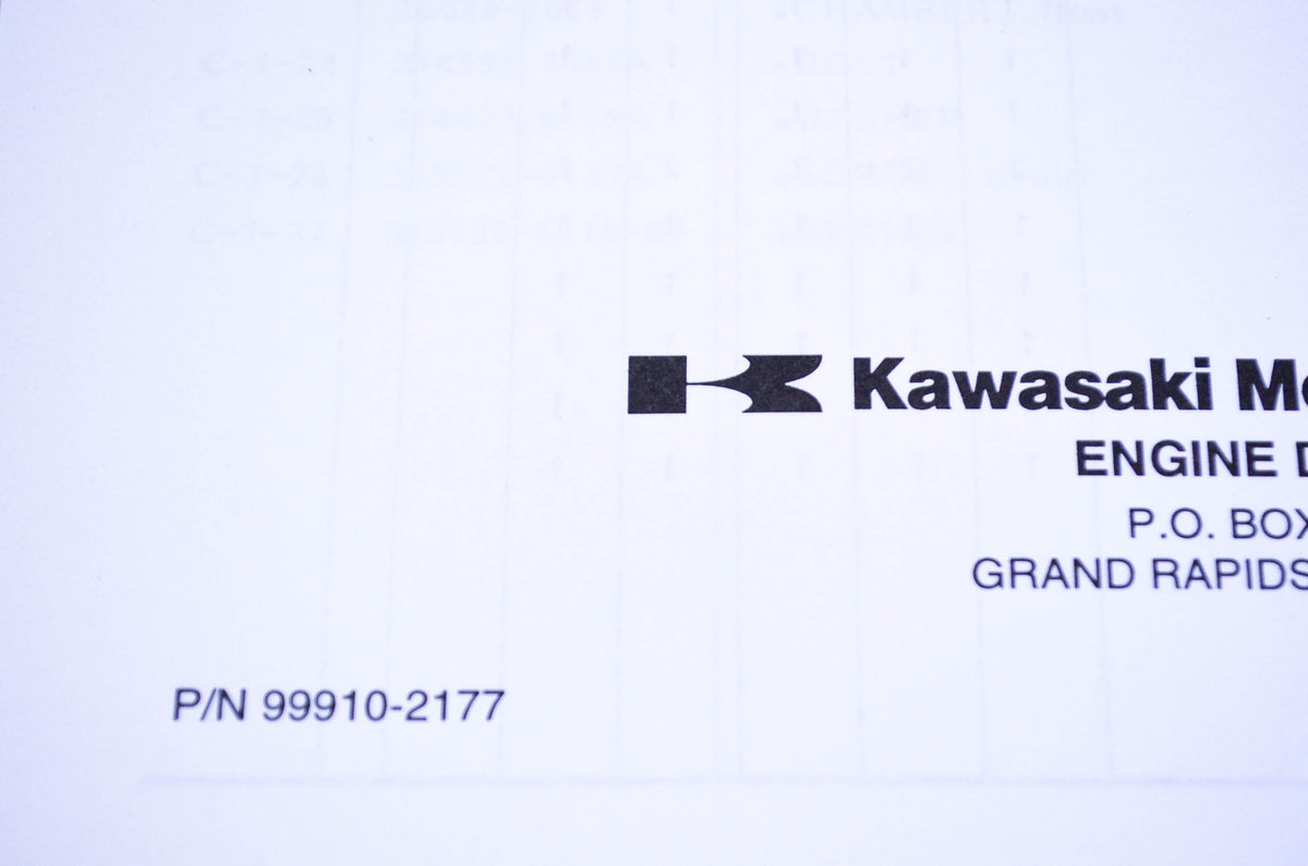 New OEM Kawasaki 99910-2177 Parts Catalog FG300D-X NOS