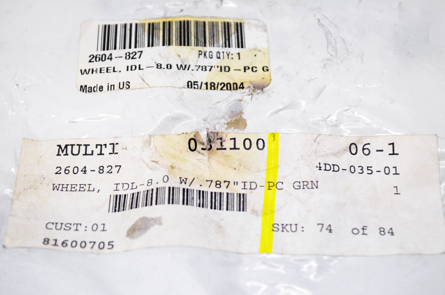 New OEM Arctic Cat 2604-827 Idler Wheel 8.0 W/.787"ID NOS