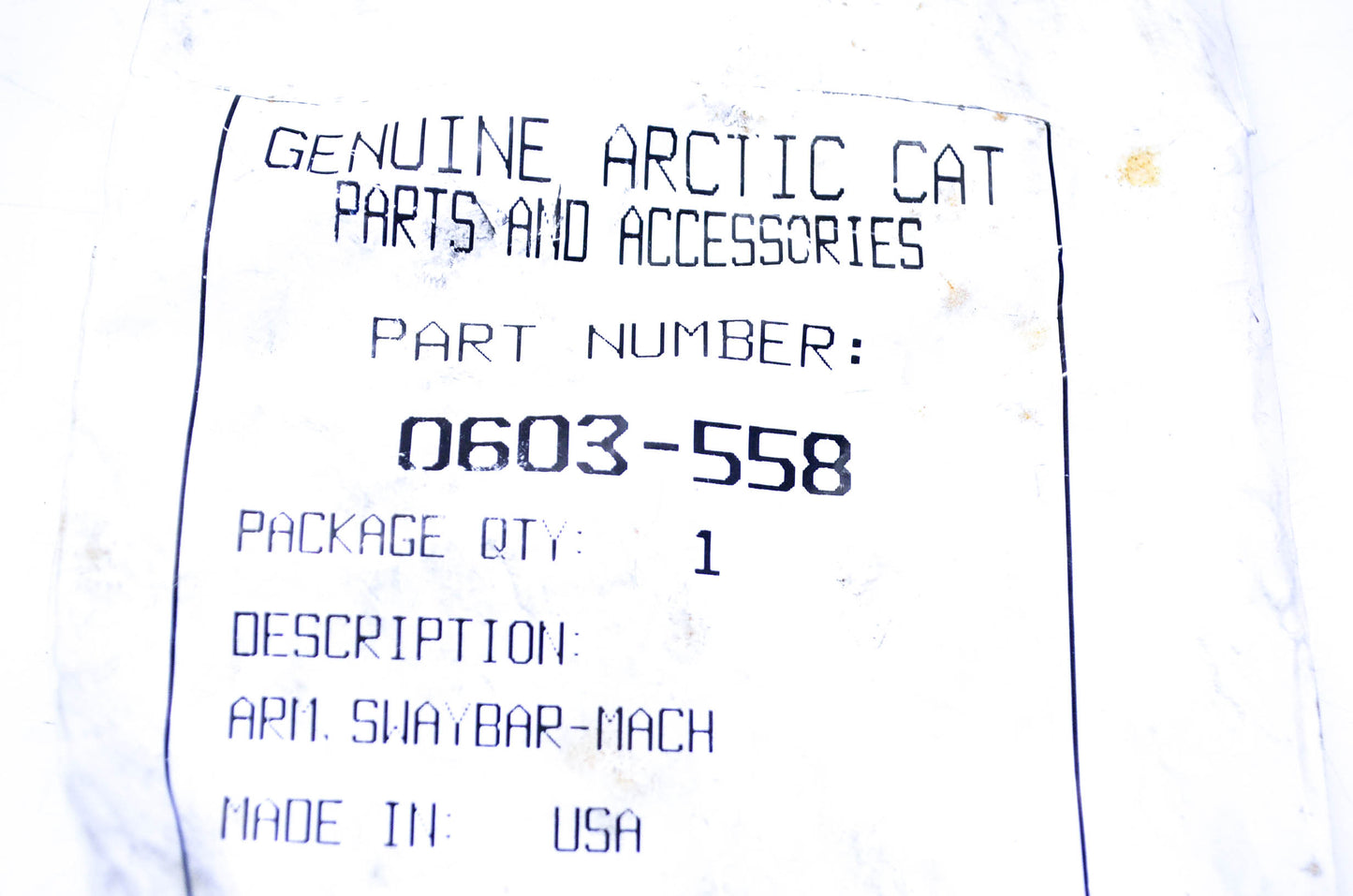 New OEM Arctic Cat 0603-558 Sway Bar Arm NOS