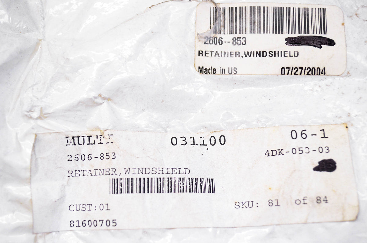 New OEM Arctic Cat 2606-853 Windshield Retainer NOS