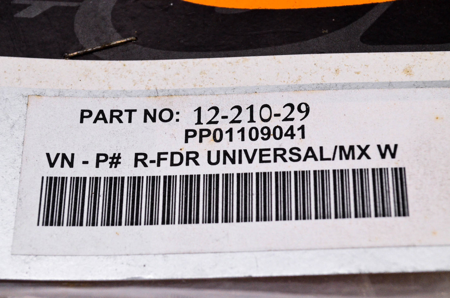 UFO Plastics 12-210-29, PP01109041 Universal/MX Rear Fender NOS
