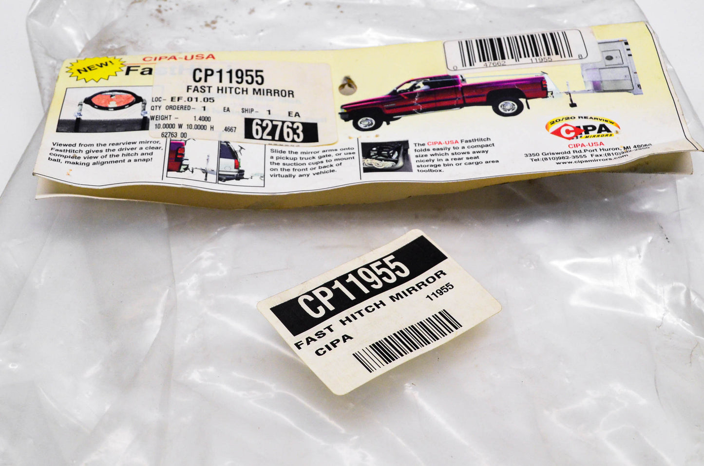 CIPA-USA 11955, CP11955 Fast Hitch Mirror NOS
