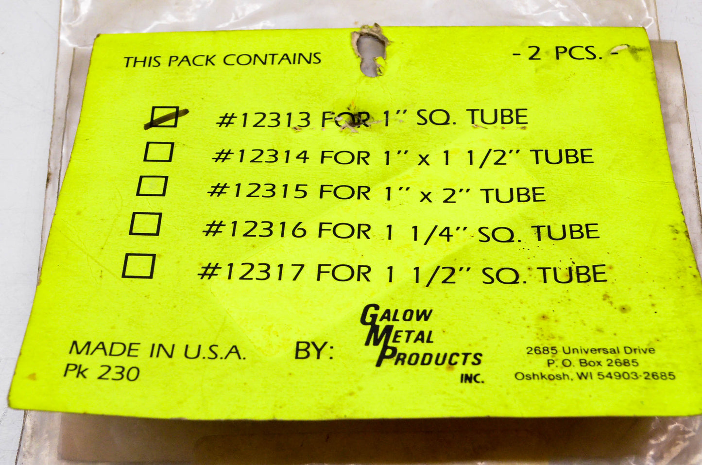 Galow Metal Products 12313U, 12313 Ski Protectors Tie Down Bars Qty 2 NOS