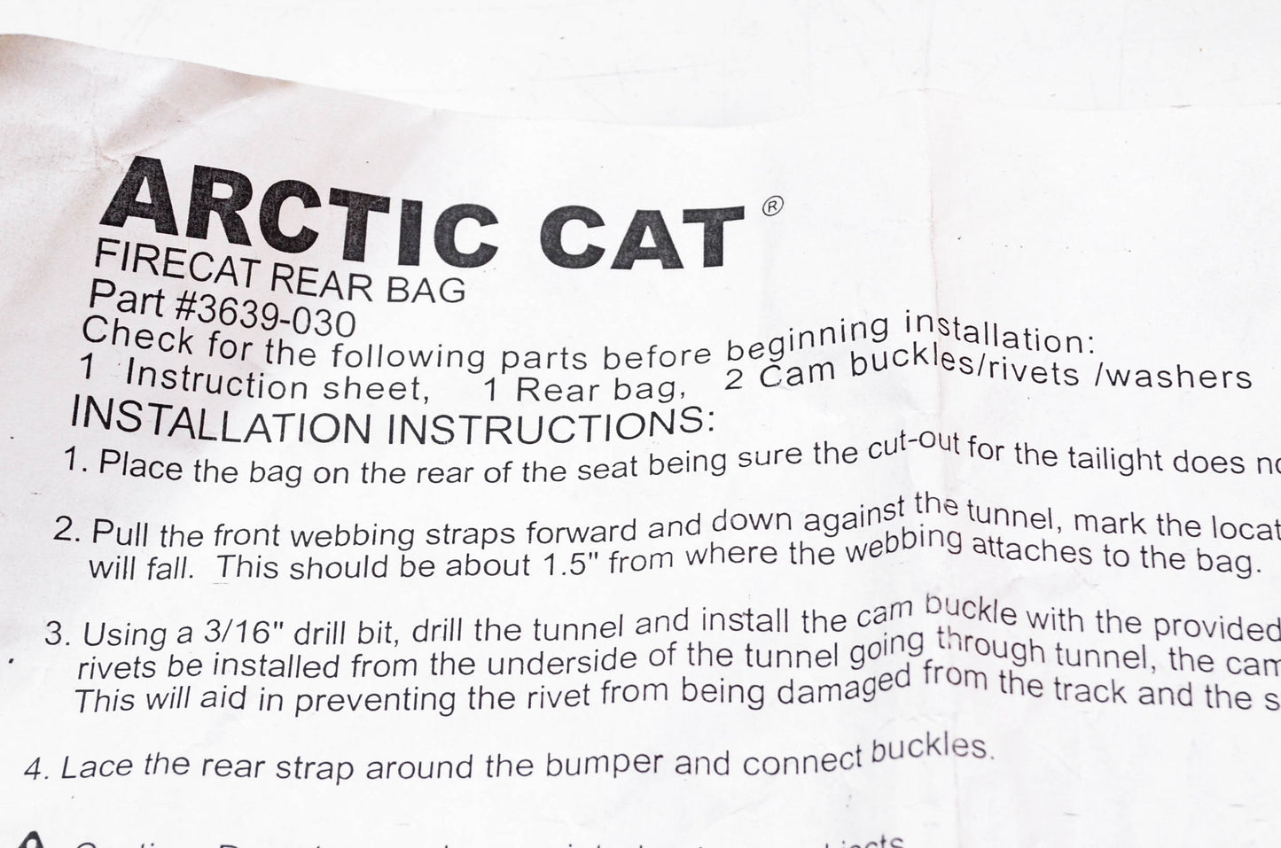 New OEM Arctic Cat 3639-030 Cam Buckle Kit NOS
