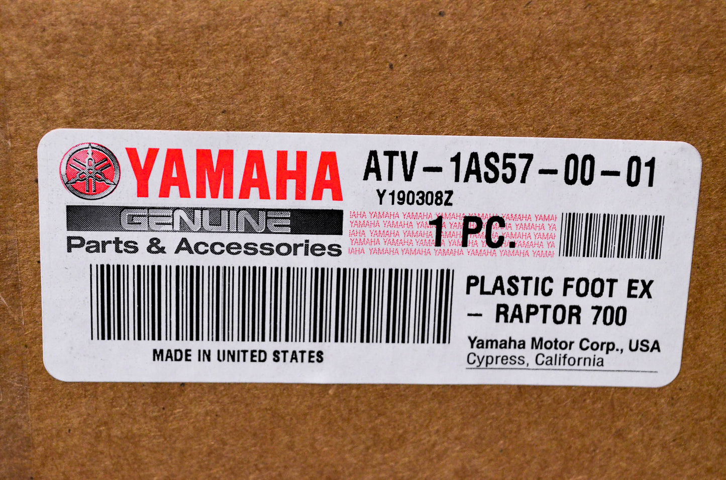 New OEM Yamaha ATV-1AS57-00-01 Foot Basket Extension Kit YFZ450 NOS