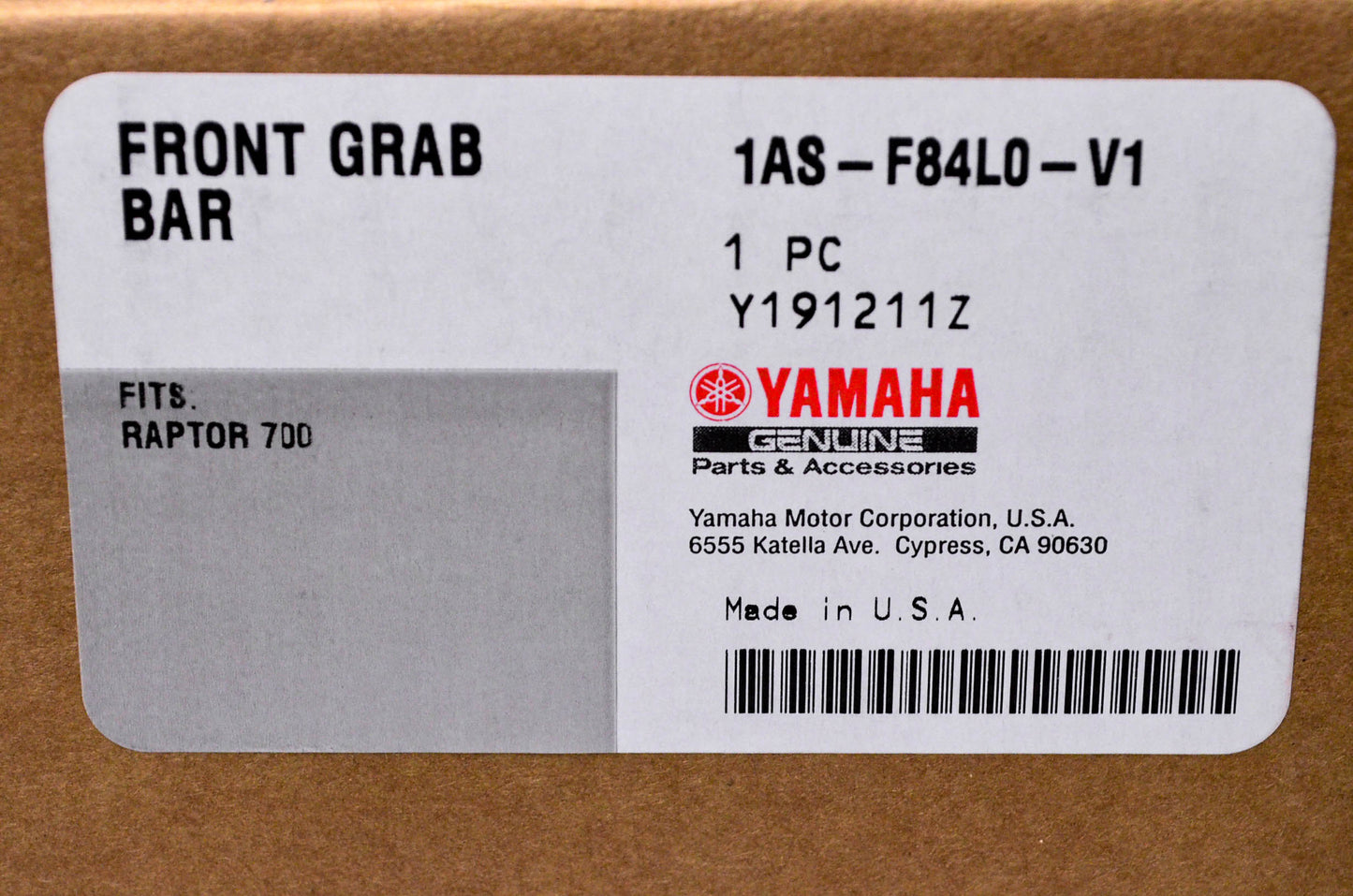 New OEM Yamaha 1AS-F84L0-V1-00 SE Front Grab Bar Kit Raptor 700 NOS