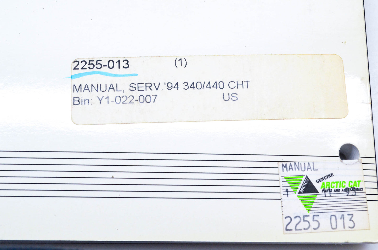 New OEM 2255-013 1994 Arctic Cat Snowmobiles Cheetah 340/440 Service Manual NOS