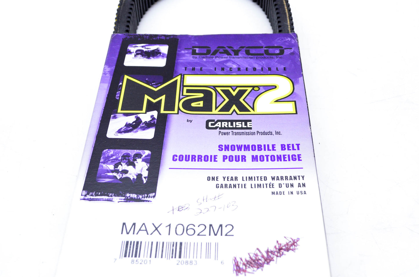 Dayco 1062, MAX1062, MAX1062M2 MAX2 Snowmobile Belt NOS