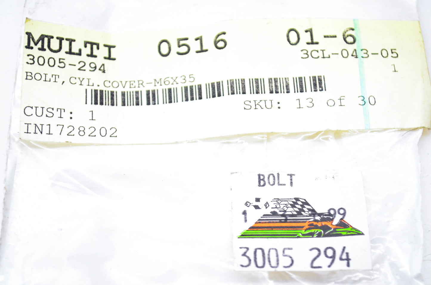 New OEM Arctic Cat 3005-294 Cylinder Cover Bolt M6x35 NOS
