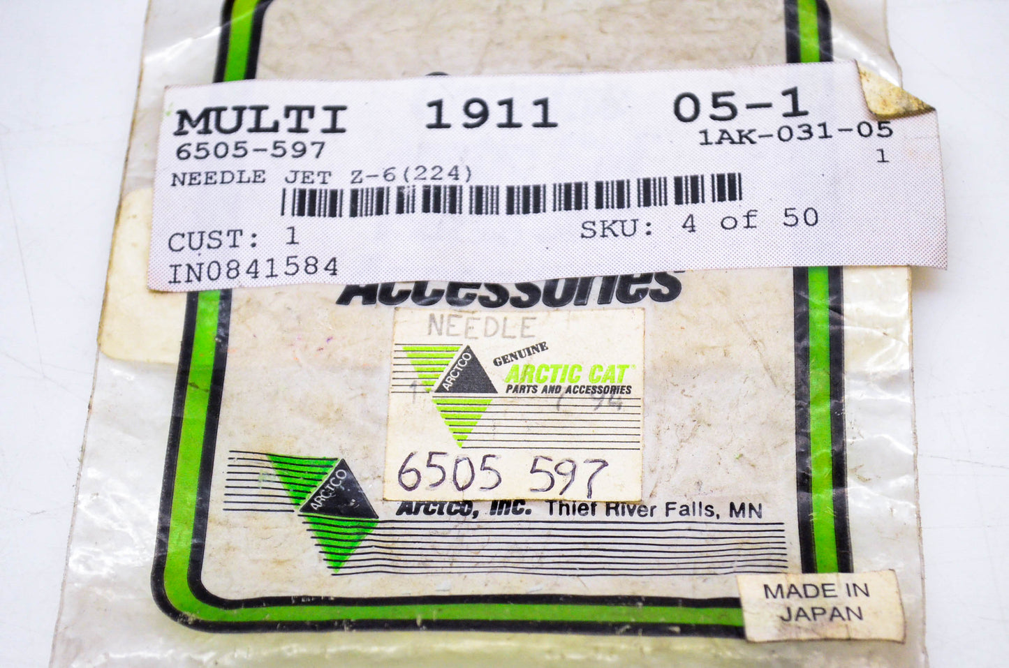 New OEM Arctic Cat 6505-597 Jet Needle Z -6 (224) NOS
