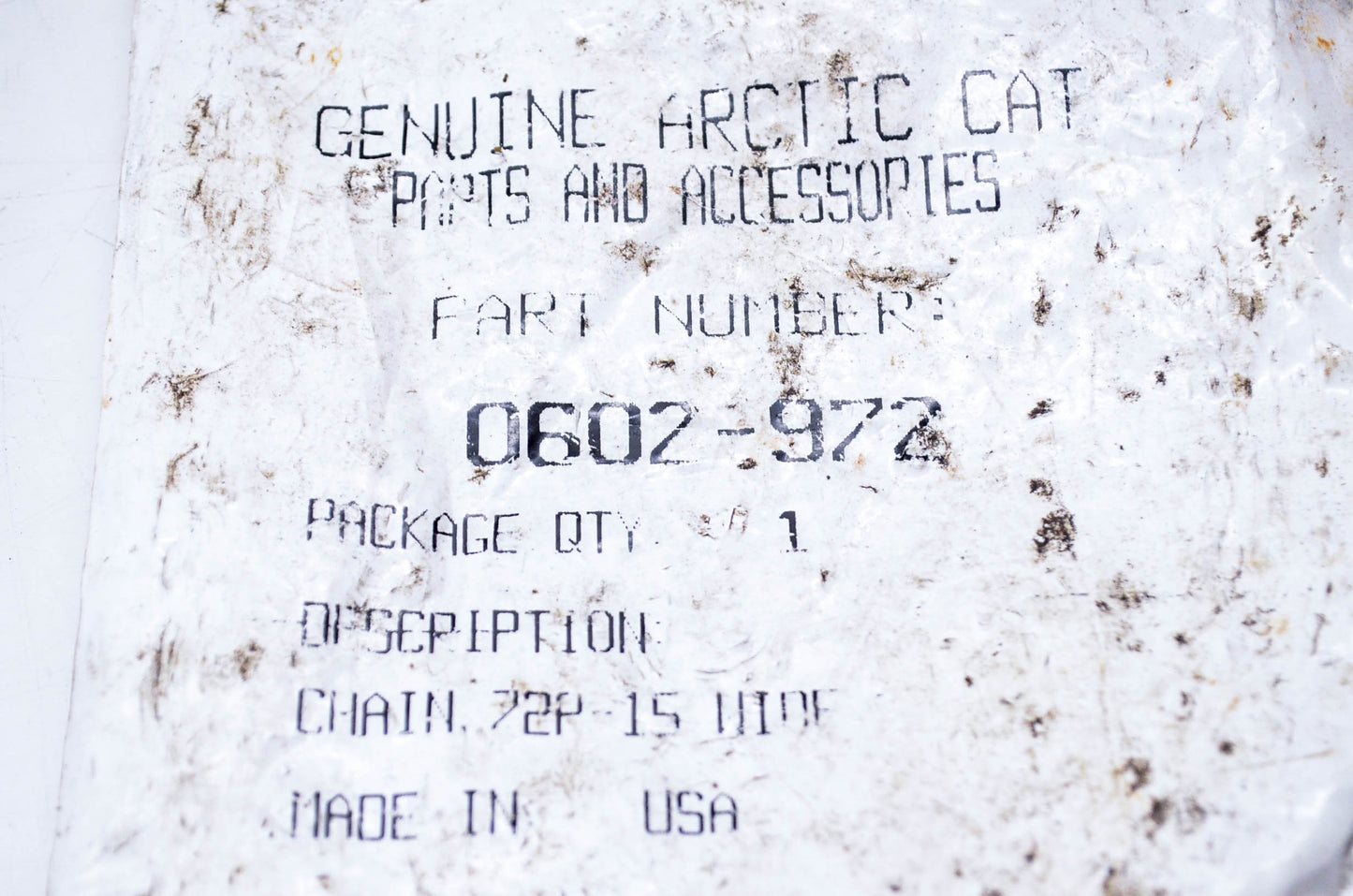 New OEM Arctic Cat 0602-972 Chain 72P-15 Wide NOS