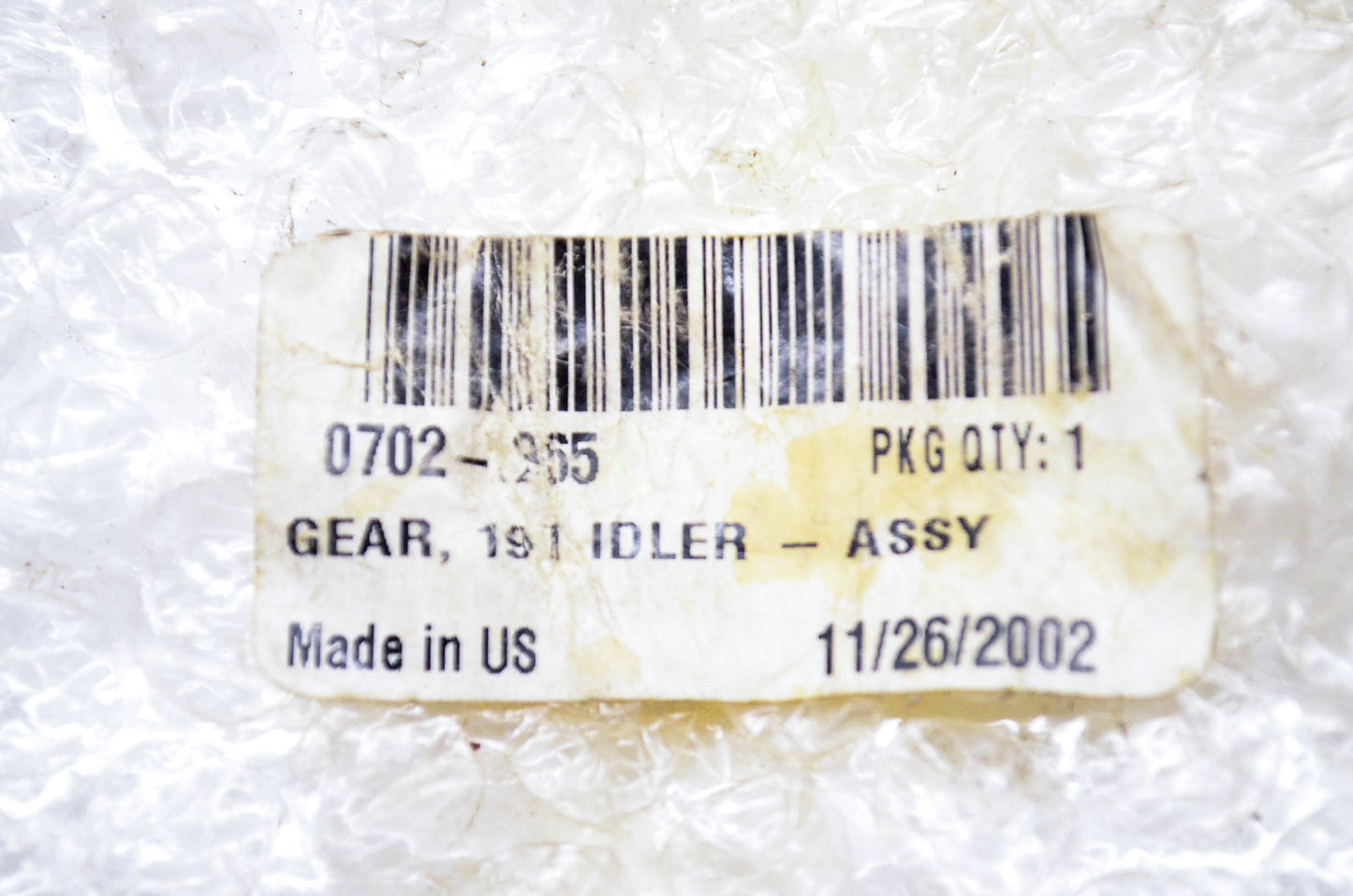 New OEM Arctic Cat 0702-365 Idler 19T Gear Assembly NOS