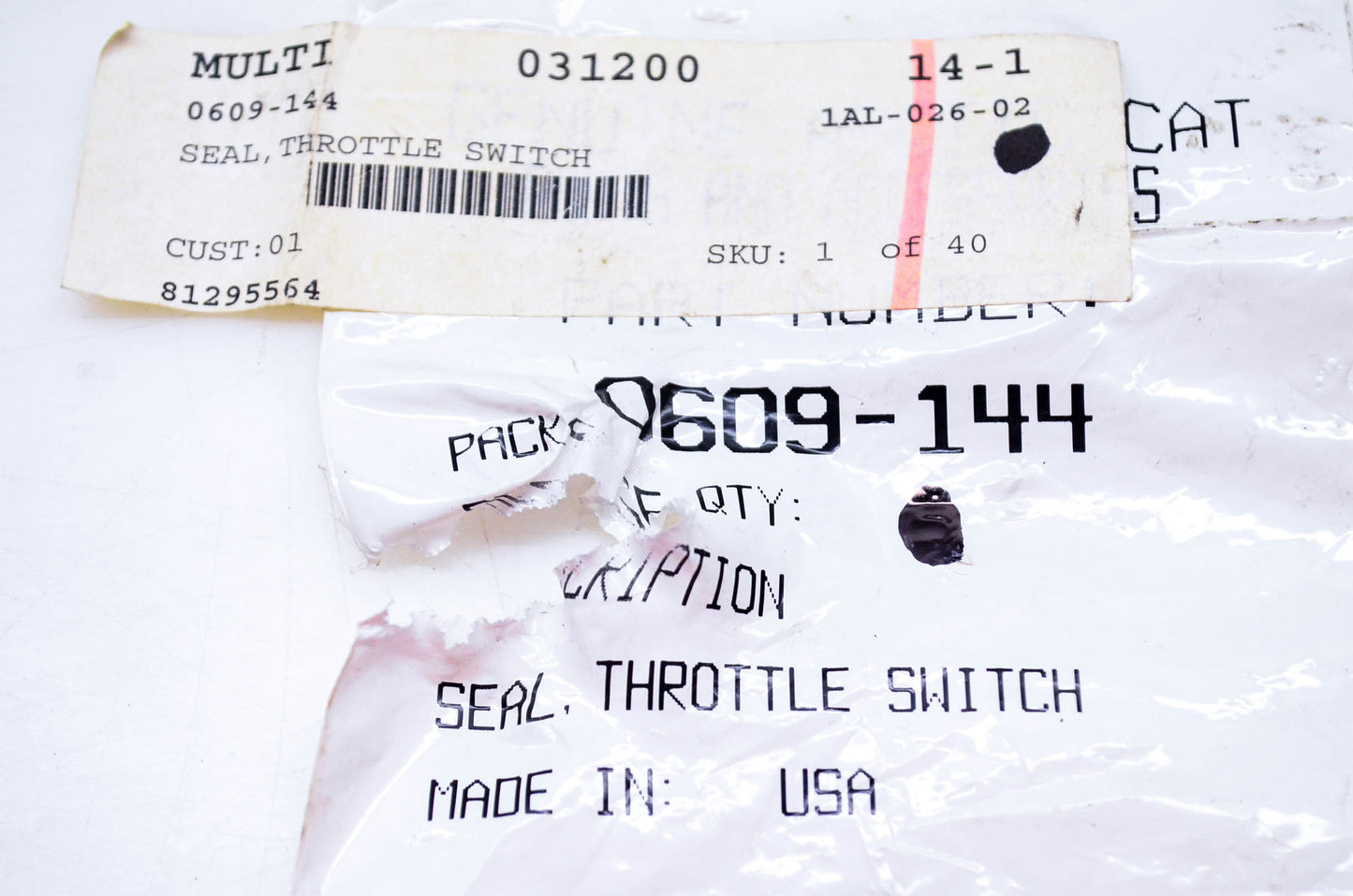 New OEM Arctic Cat 0609-144 Throttle Switch Seal NOS