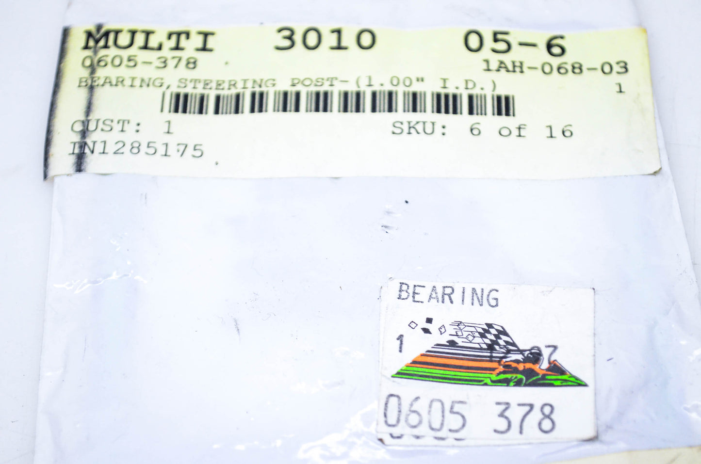 New OEM Arctic Cat 0605-378 Steering Post Bearing ID: 1.0" NOS