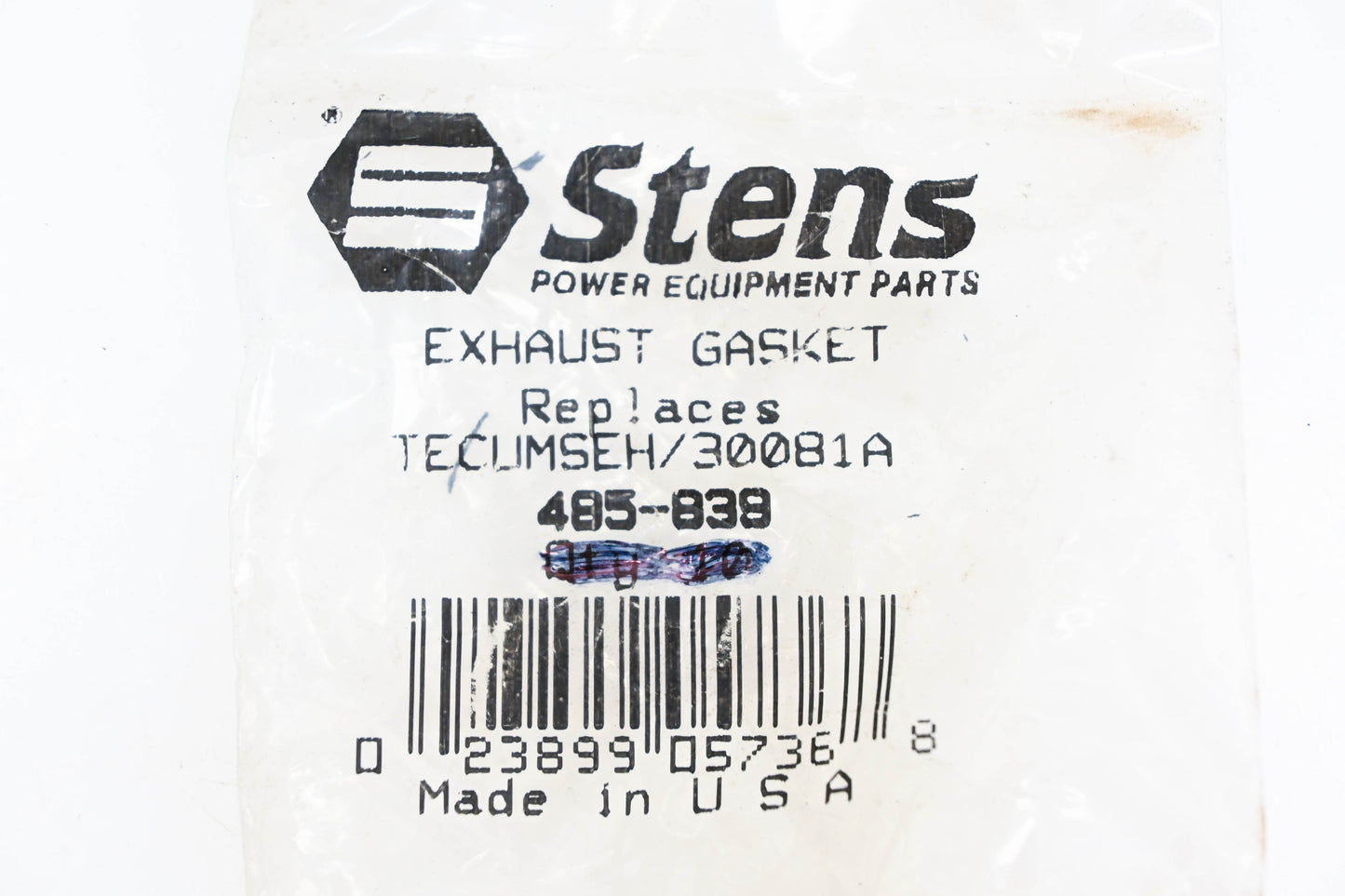 Stens 485-839, 30081A Exhaust Gaskets Qty 2 NOS