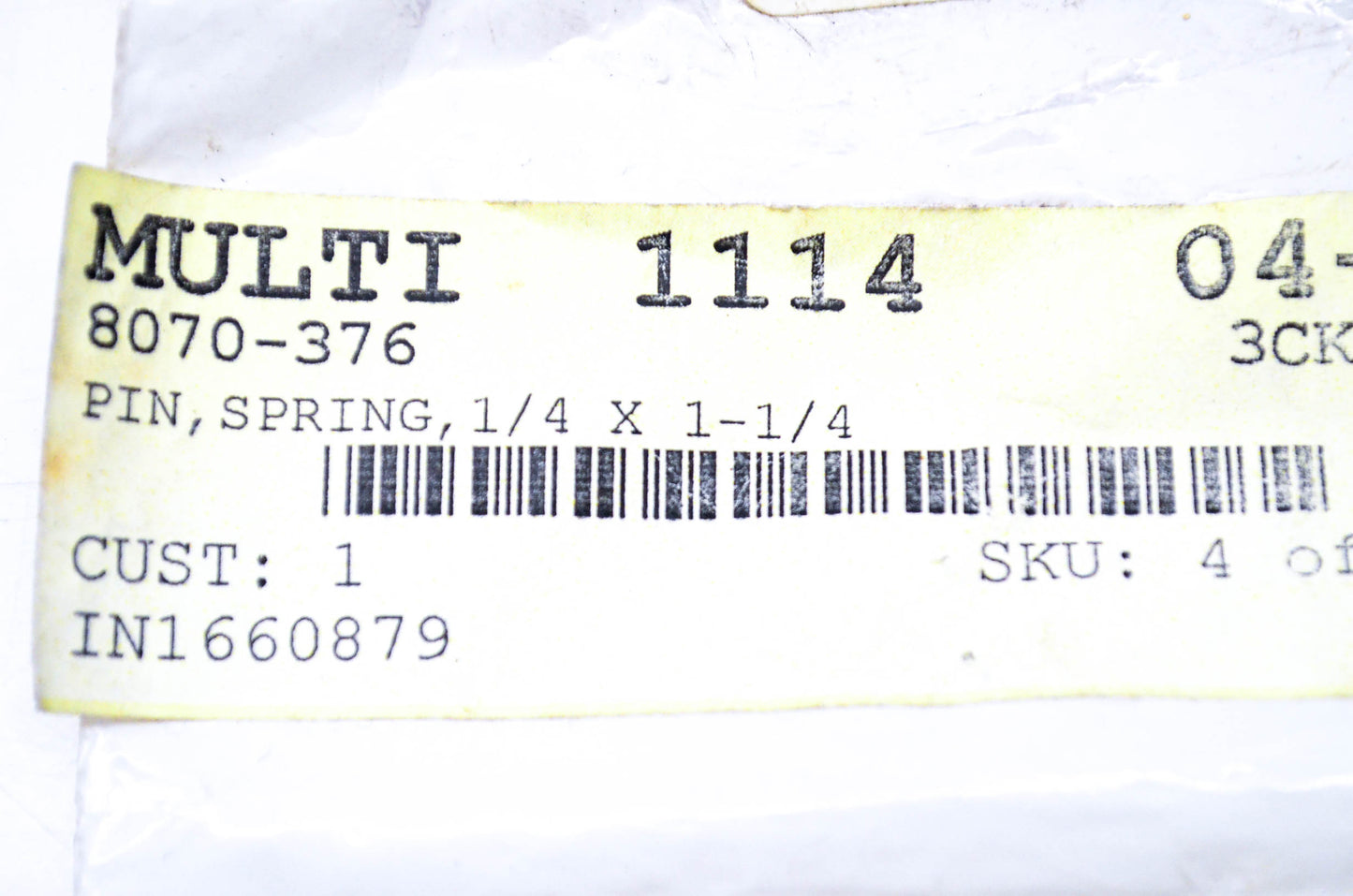 New OEM Arctic Cat 8070-376 Spring Pin 1/4x1-1 NOS