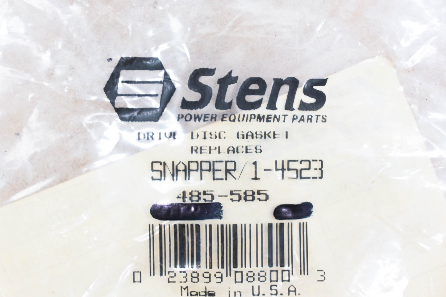Stens 485-585, 1-4523 Drive Disc Gasket NOS