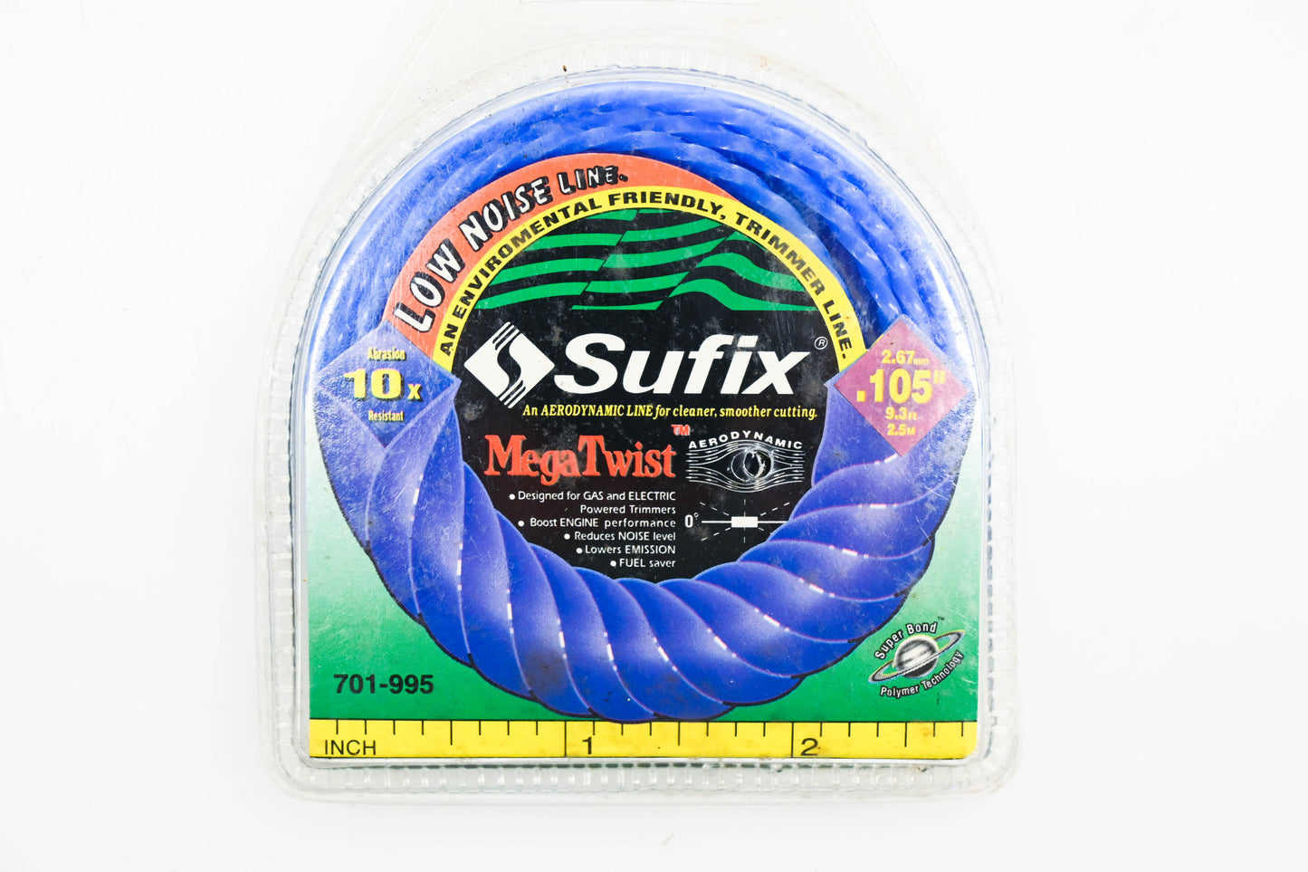 Sufix 701-995 Mega Twist Trimmer Line .105"/2.67mm 9.3' NOS