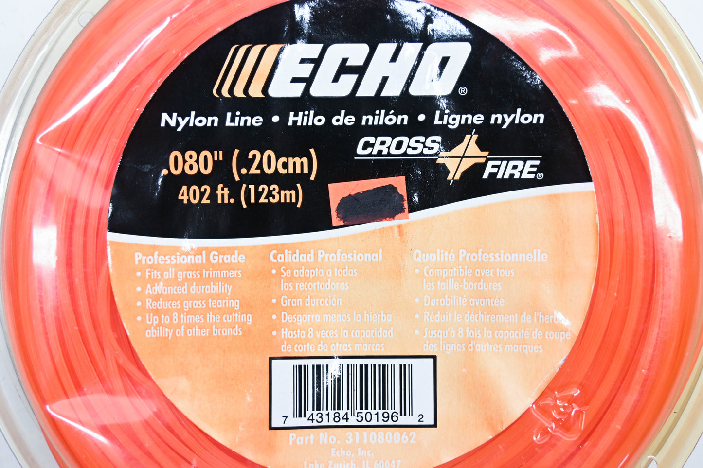New OEM Echo 311080062 Crossfire Nylon Trimmer Line .080" 402' NOS