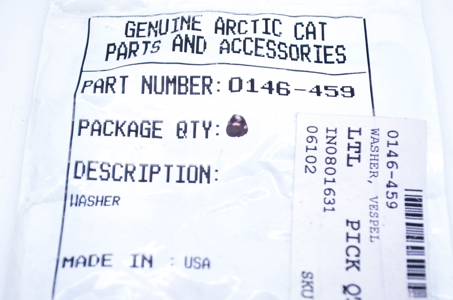 New OEM Arctic Cat 0146-459 Vespel Washer NOS