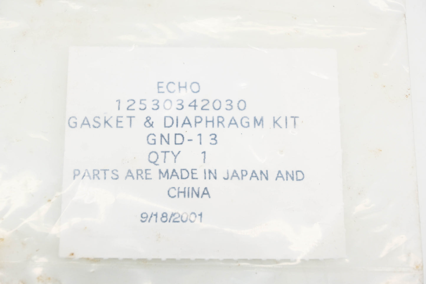 New OEM Echo 12530342030 Diaphragm Gasket Kit NOS